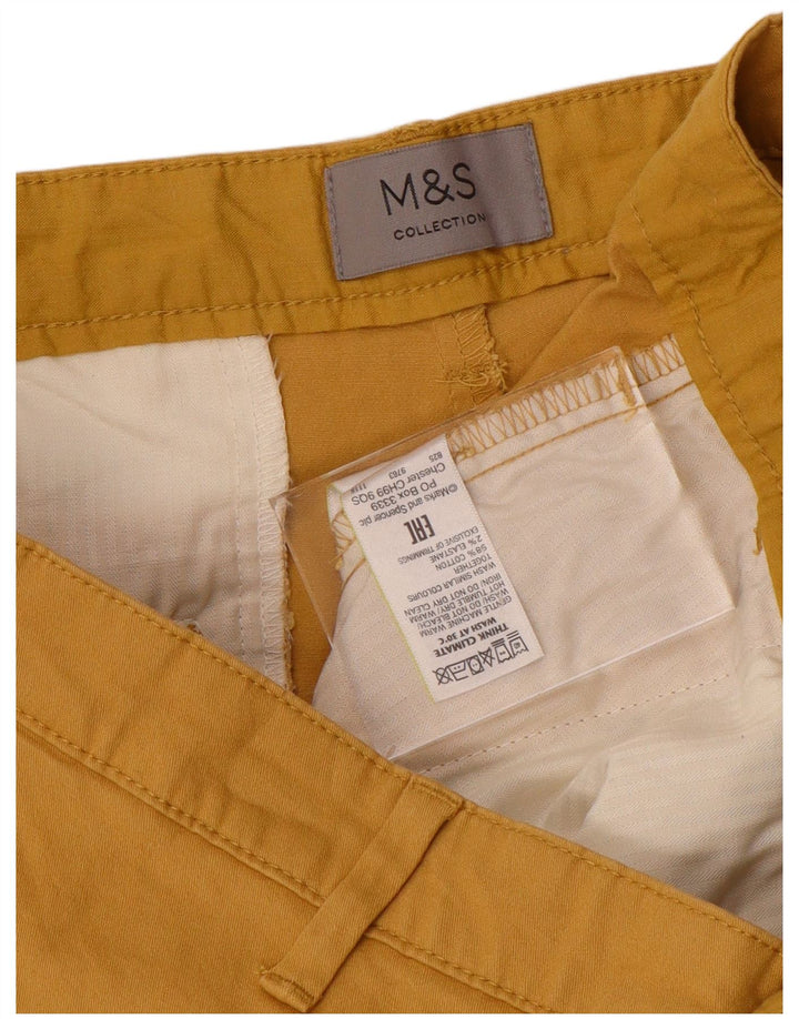 Shorts Chino masculino Marks & Spencer W36 grande algodão amarelo