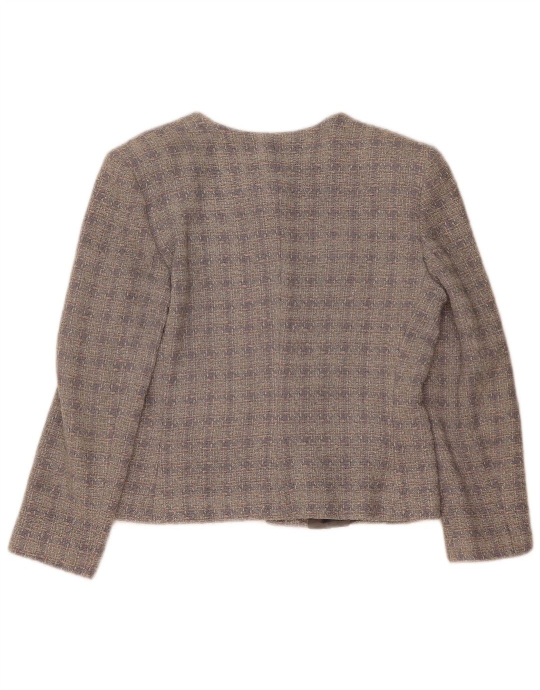 Jaqueta blazer feminina vintage com 3 botões IT 42 lã xadrez cinza médio