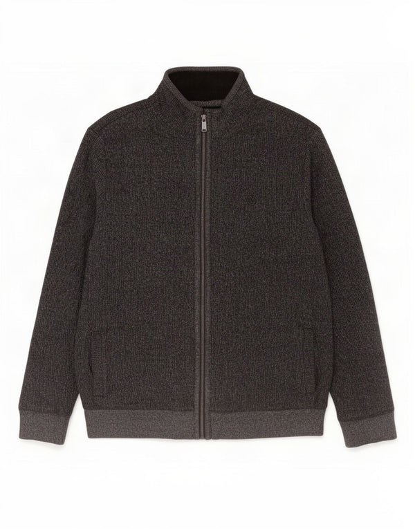 Suéter cardigan masculino Fat Face grande algodão manchado cinza