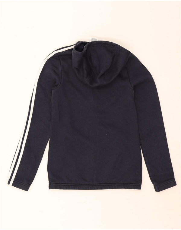 Suéter Adidas feminino com capuz e zíper 13-14 anos azul marinho algodão