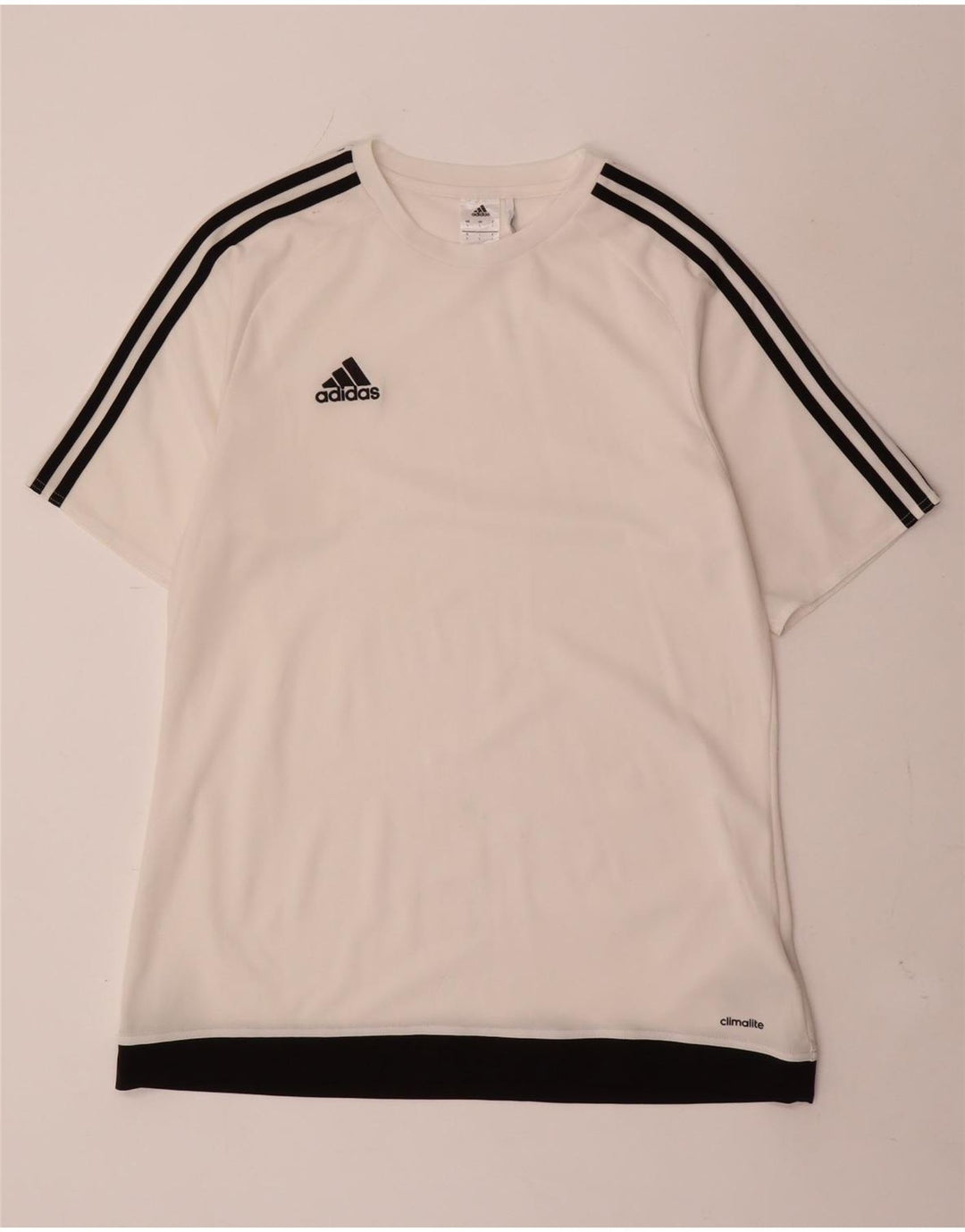 Adidas Mens Climalite Camiseta Top Grande Branco Colorblock Poliéster