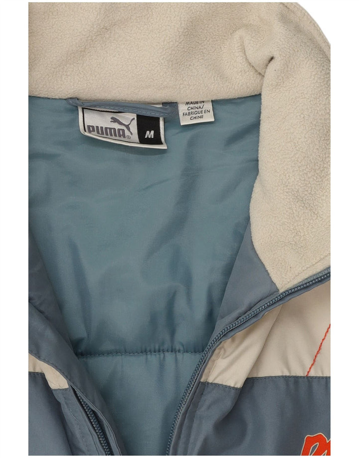 Jaqueta acolchoada masculina Puma UK 38 bloco colorido azul médio