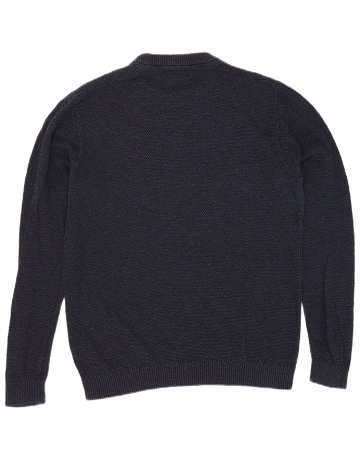 Suéter masculino Jack & Jones com gola redonda, algodão azul marinho médio