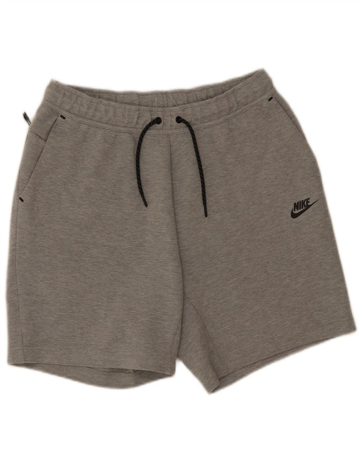 Shorts esportivos masculinos Nike médio cinza manchado de algodão
