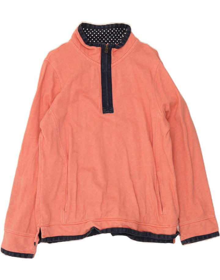 FAT FACE Womens Zip Neck Sweatshirt Jumper UK 18 XL Orange Cotton Vintage Fat Face and Second-Hand Fat Face from Messina Hembry 