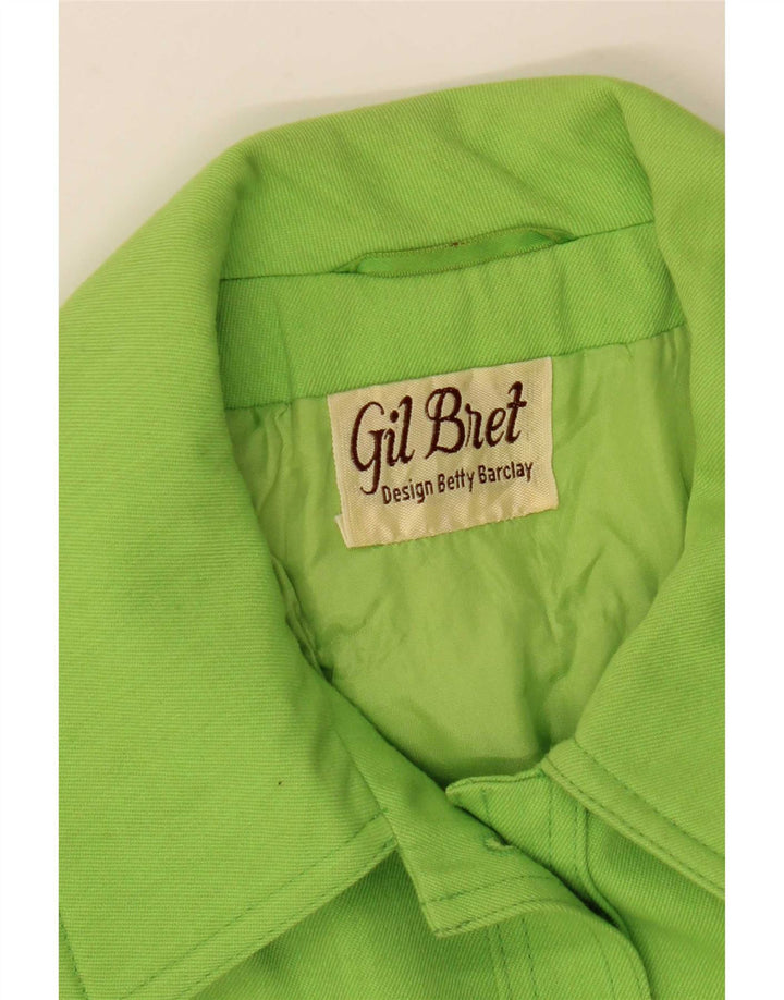 Gil Bret Womens Crop Bomber Jacket UK 14 Grande Poliéster Verde