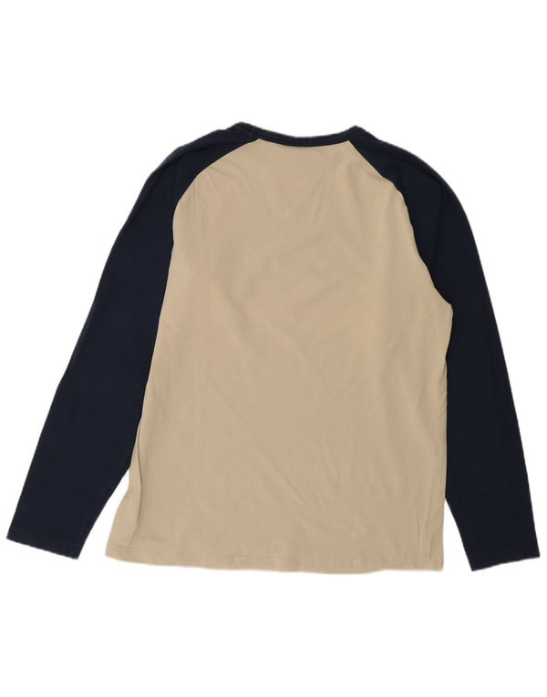 Top masculino Nike manga comprida UK 45/47 XL bege colorblock algodão