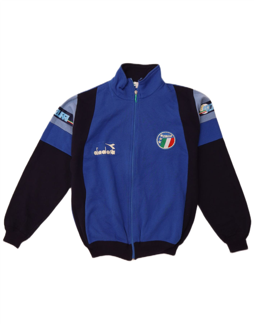 Jaqueta feminina DIADORA Italia Tracksuit IT 44 grande bloco colorido azul