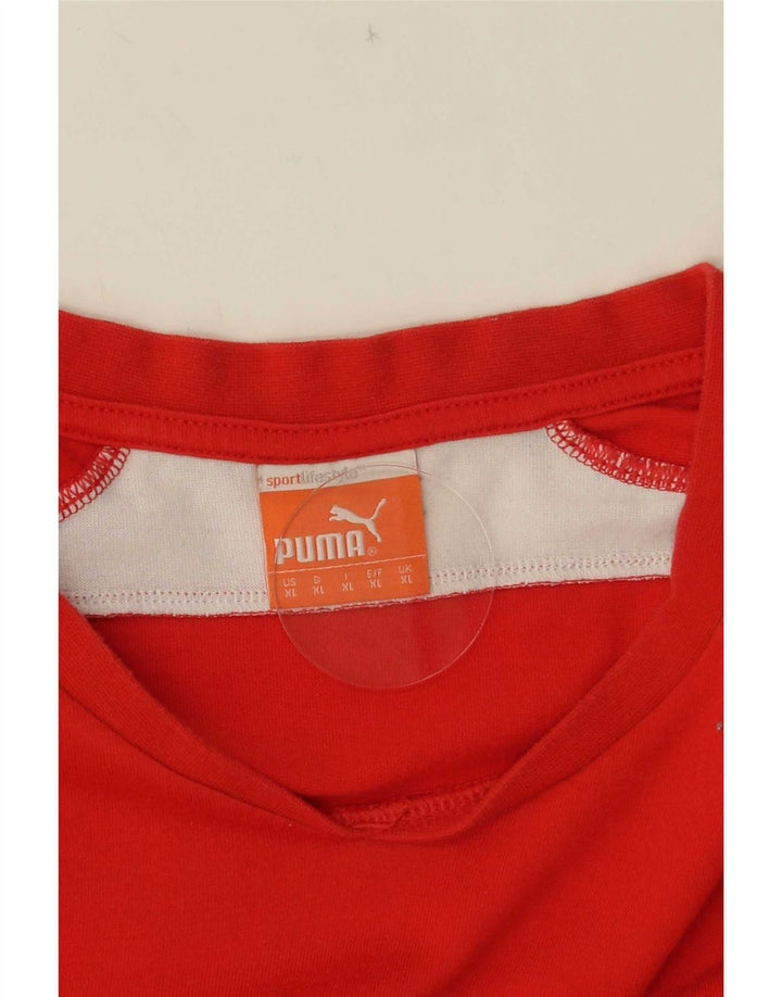 Camiseta masculina Puma Top XL vermelha colorblock