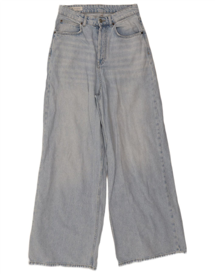 Calça jeans masculina ZARA de perna larga EU 36 XS W29 L31 azul algodão