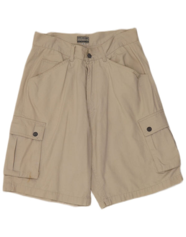 Shorts cargo masculino vintage grande W30 bege