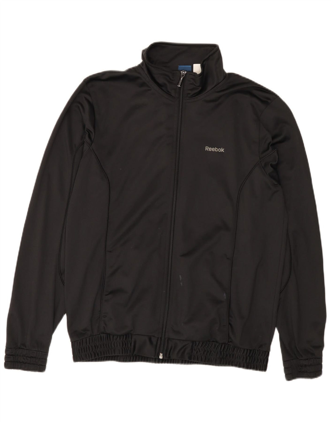 REEBOK Mens Graphic Tracksuit Top Jaqueta Médio Poliéster Preto
