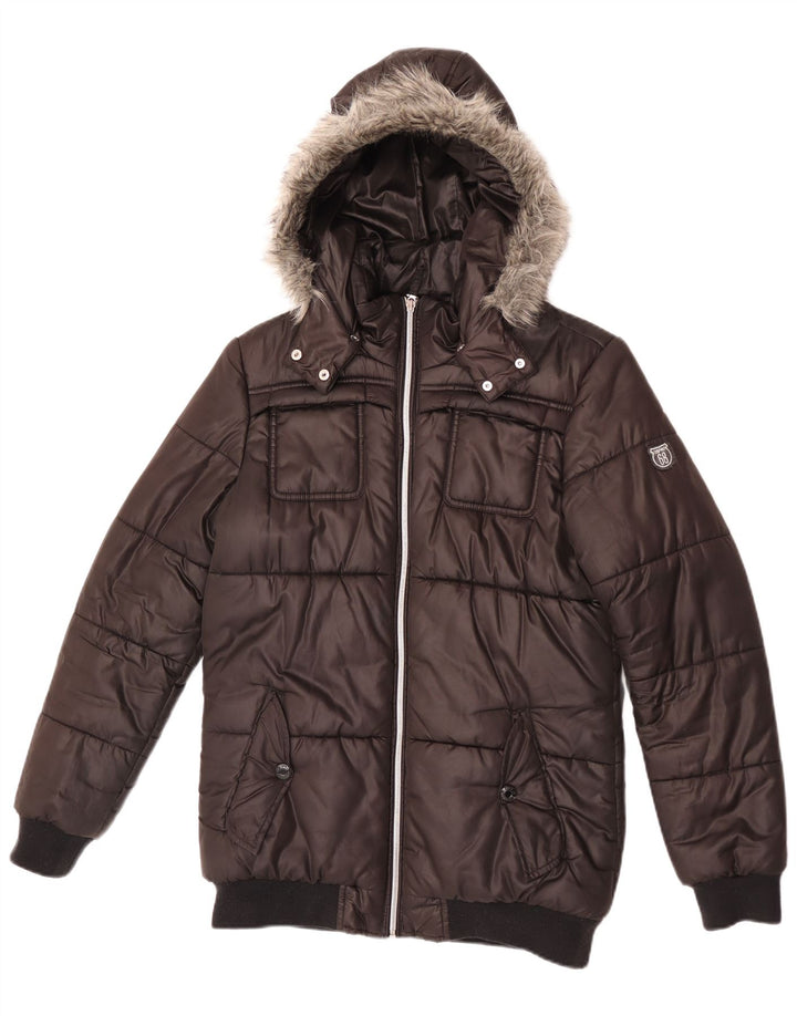 Casaco acolchoado com capuz Esprit Boys 15-16 anos XL preto poliéster