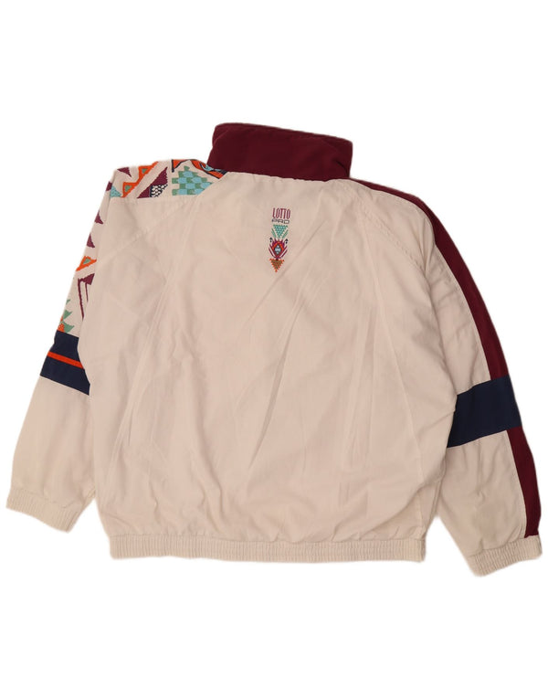 Lotto Mens Loose Fit Treino Top Jaqueta Grande Branco Geométrico