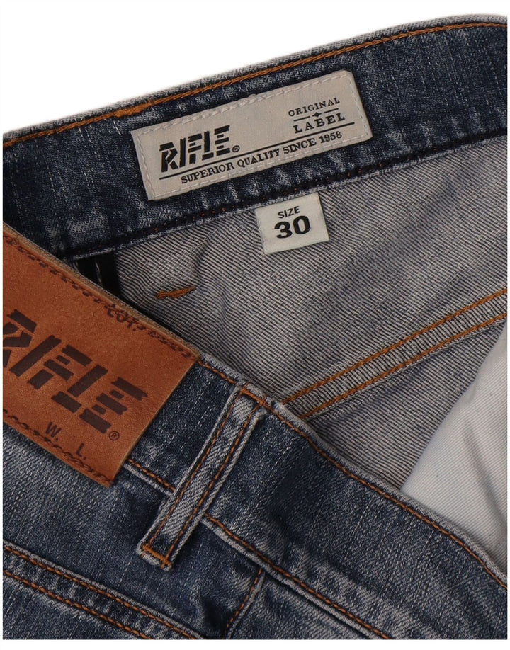 Rifle feminino slim jeans W30 L32 algodão azul