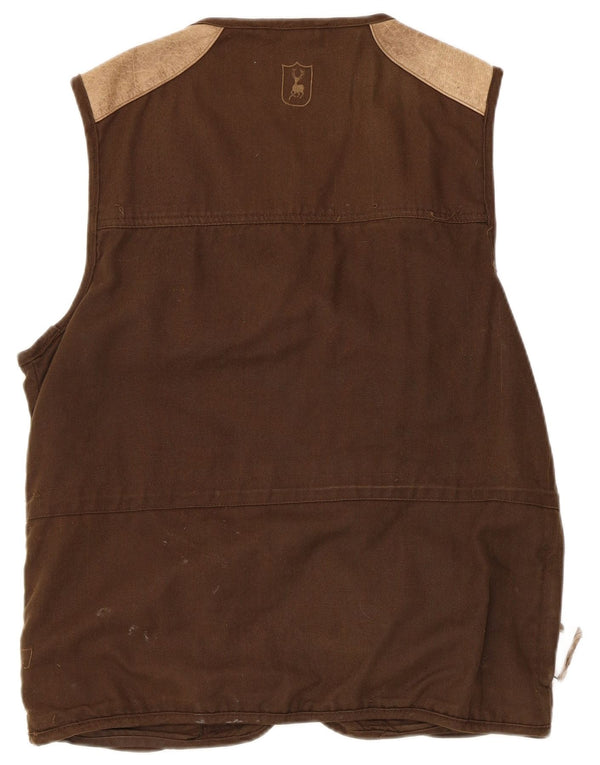 Deerhunter Mens Gilet UK 40 Grande Algodão Colorblock Marrom