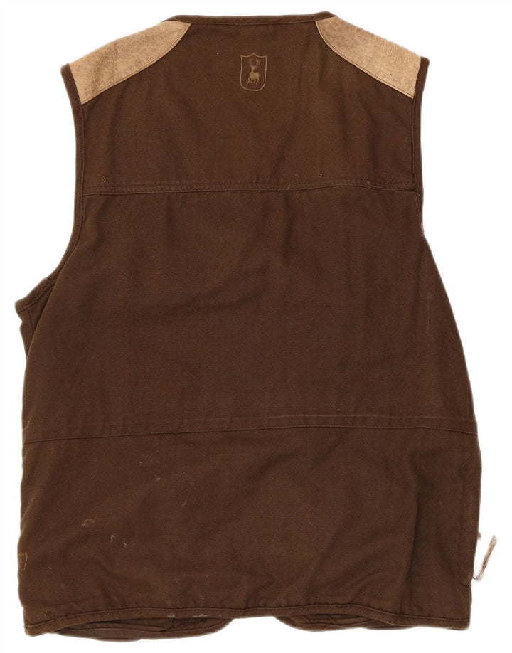 Deerhunter Mens Gilet UK 40 Grande Algodão Colorblock Marrom