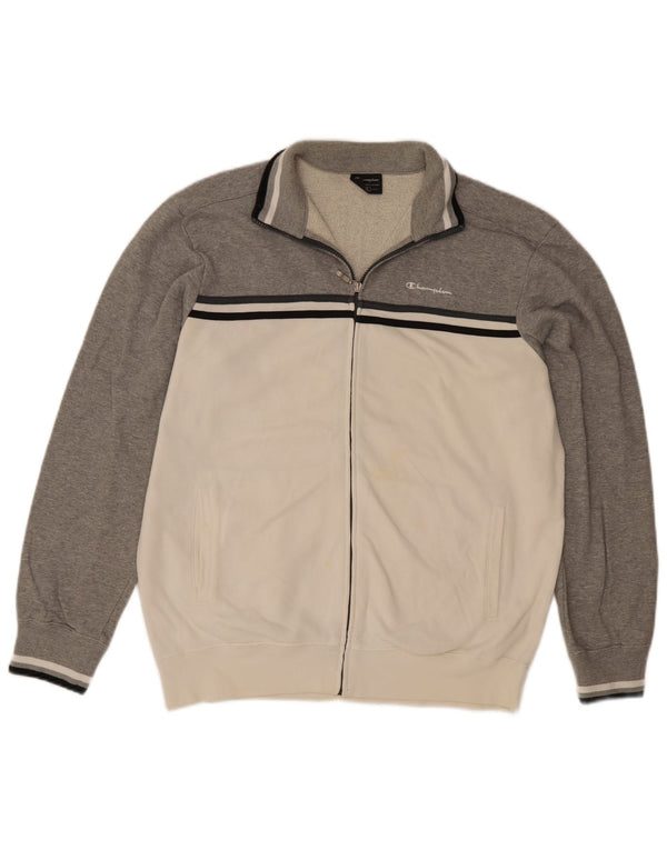 Jaqueta masculina de agasalho Champion XL cinza colorblock algodão