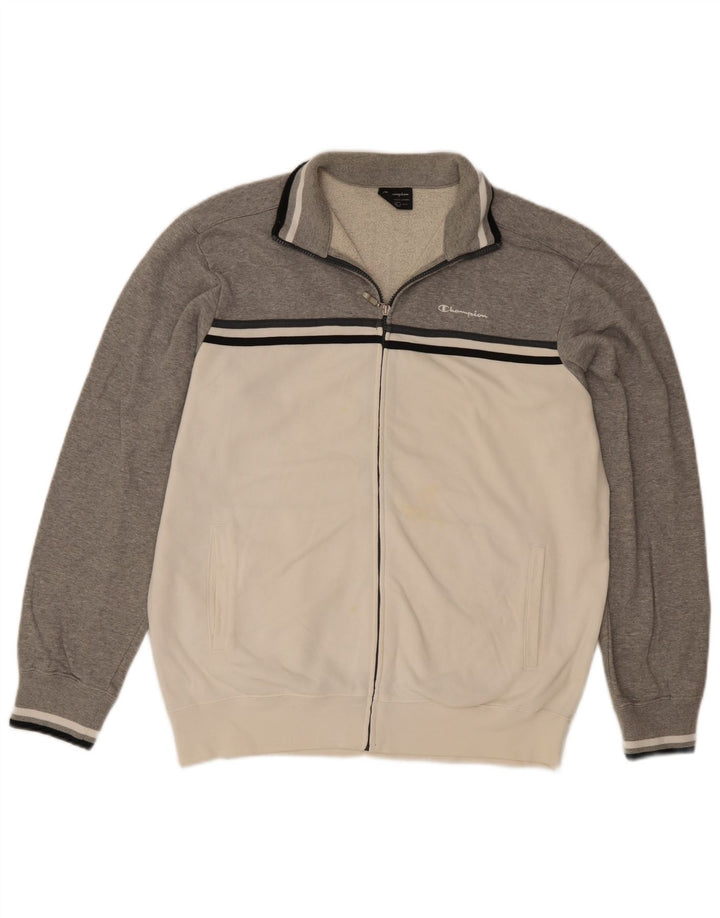 Jaqueta masculina de agasalho Champion XL cinza colorblock algodão