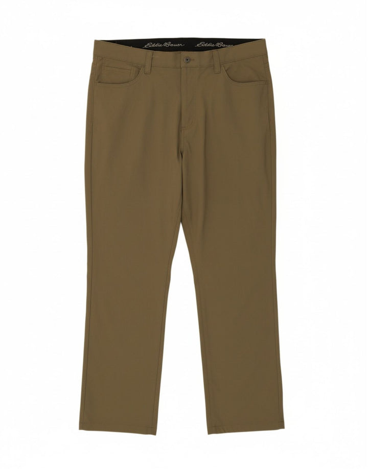 EDDIE BAUER Mens Slim Casual Trousers W40 L30 Khaki Nylon Vintage Eddie Bauer and Second-Hand Eddie Bauer from Messina Hembry 