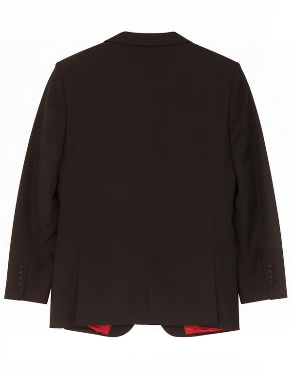 Jaqueta blazer masculina de 2 botões Marks & Spencer Reino Unido 40 poliéster preto médio