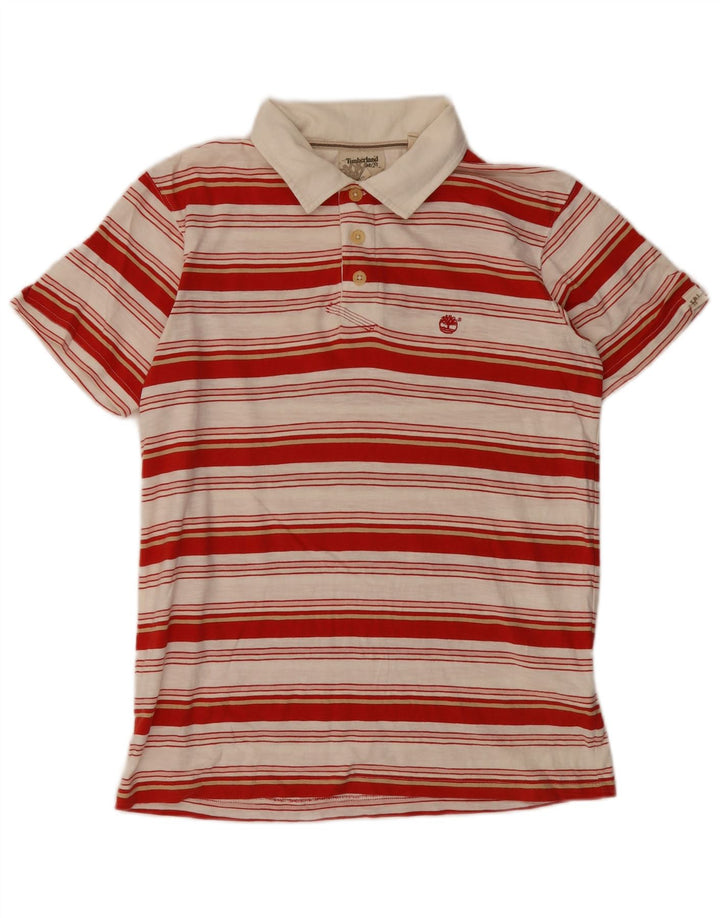 Camisa polo masculina Timberland médio listrado vermelho algodão