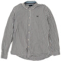 Camisa masculina Slim Fit Crew Clothing de algodão xadrez azul médio