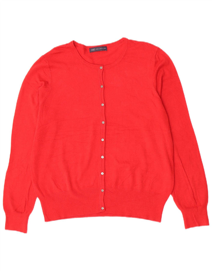 Suéter cardigã feminino Marks & Spencer UK 14 vermelho médio