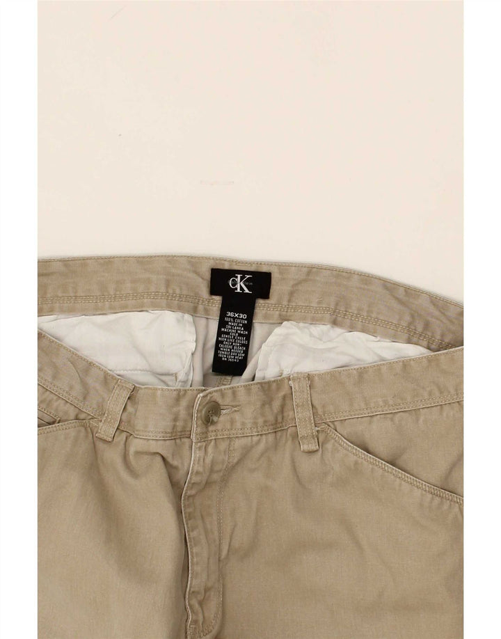 CALVIN KLEIN Mens Straight Casual Trousers W36 L30 Brown Cotton Vintage Calvin Klein and Second-Hand Calvin Klein from Messina Hembry 