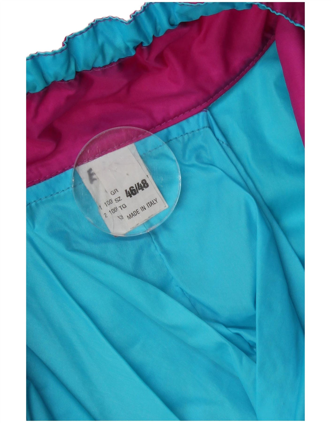 Jaqueta de esqui gráfica masculina vintage UK 46/48 2XL azul colorblock poliamida
