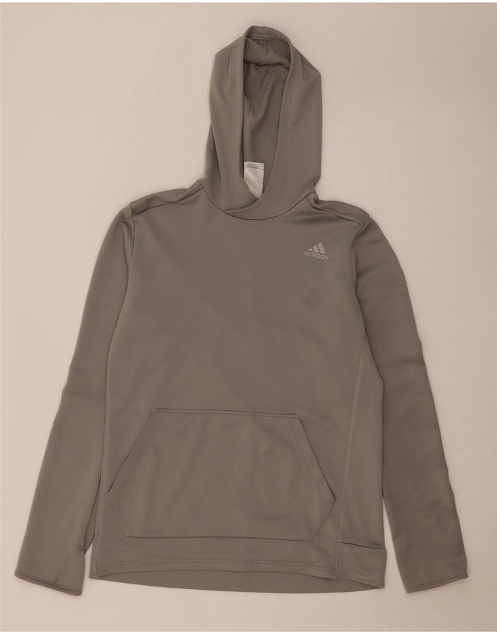 ADIDAS Mens Climalite Hoodie Jumper Médio Cinza Poliéster