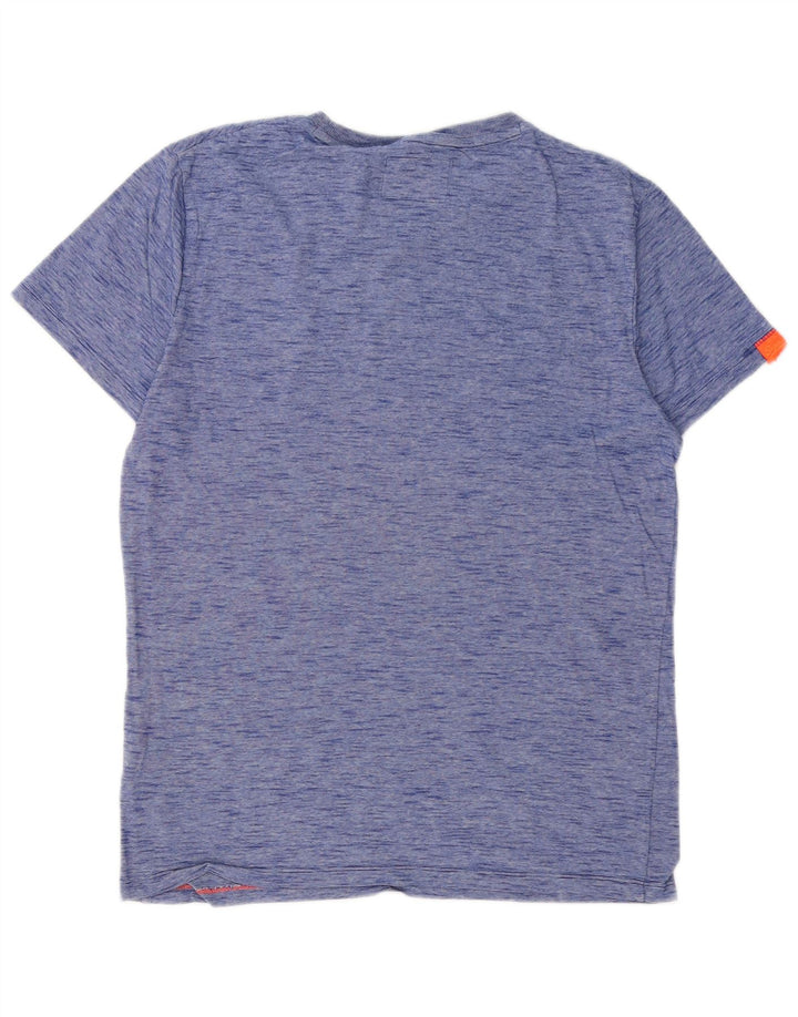Camiseta masculina SUPERDRY top algodão manchado azul médio