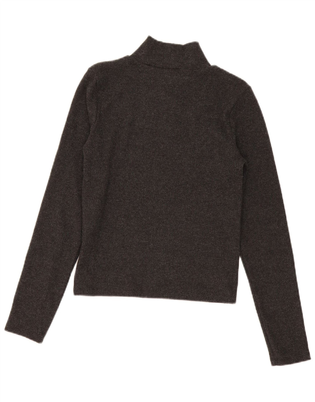 Zara Crop Top Feminino Manga Longa UK 12 Poliéster Preto Médio