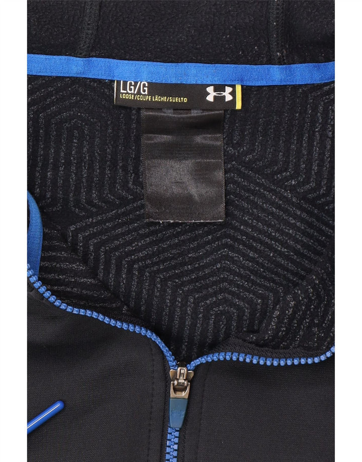 Suéter masculino com capuz e zíper gráfico UNDER ARMOUR grande preto