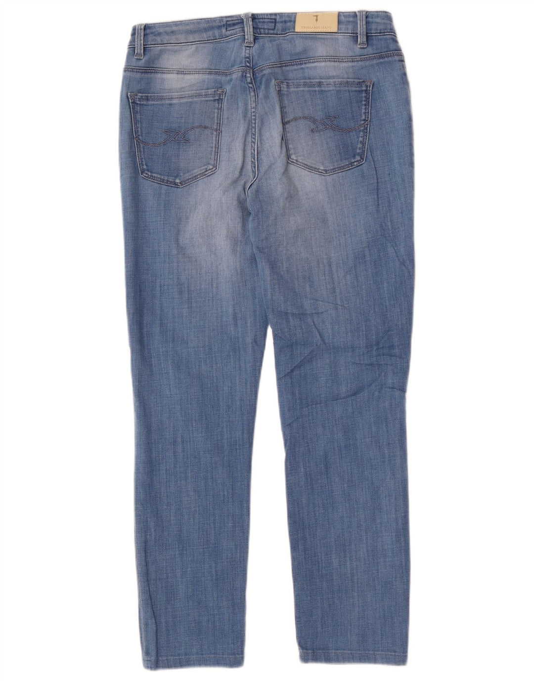 Jeans recortados femininos Trussardi W28 L26 azul