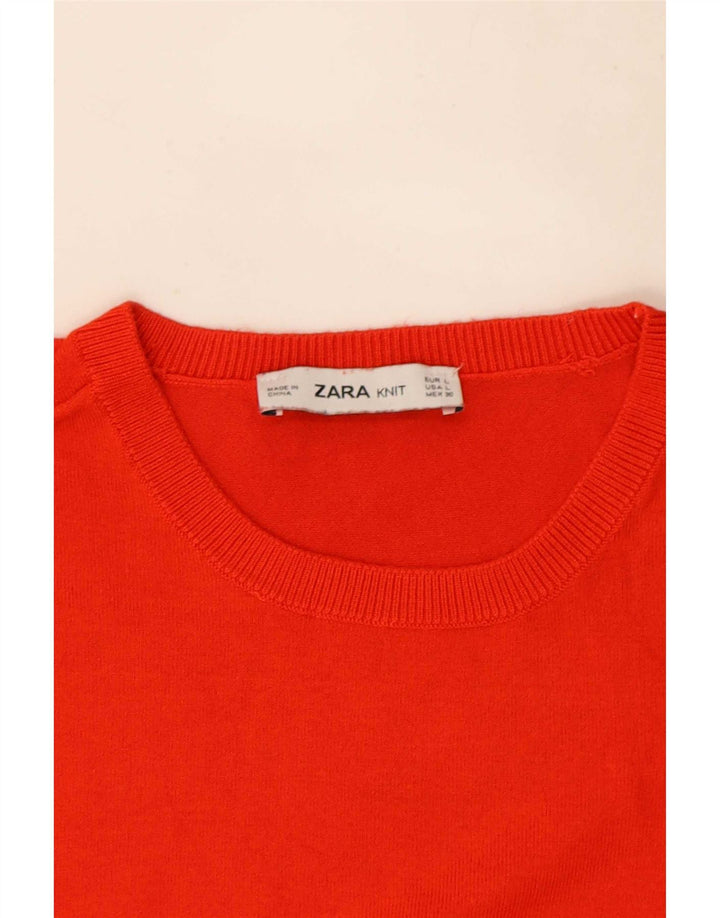 Zara Womens Vest Tank Top UK 14 Grande Vermelho