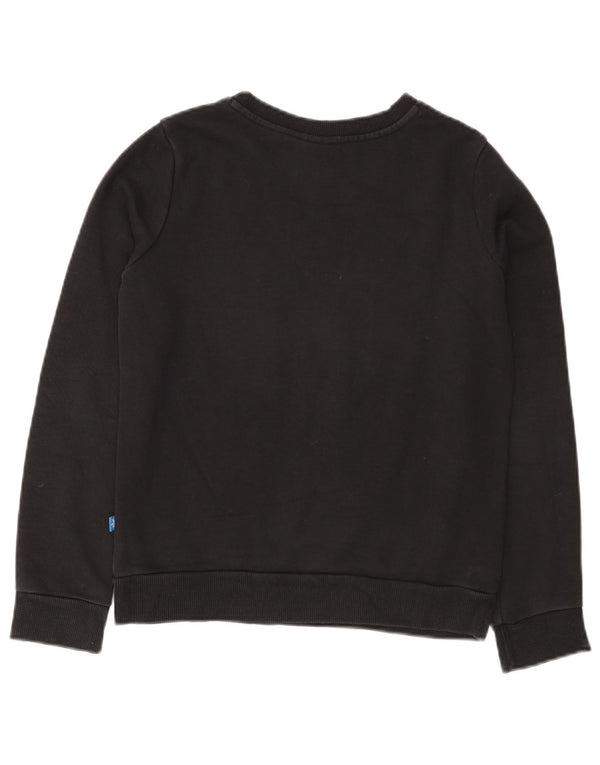 Adidas feminino gráfico moletom jumper UK 6 XS algodão preto