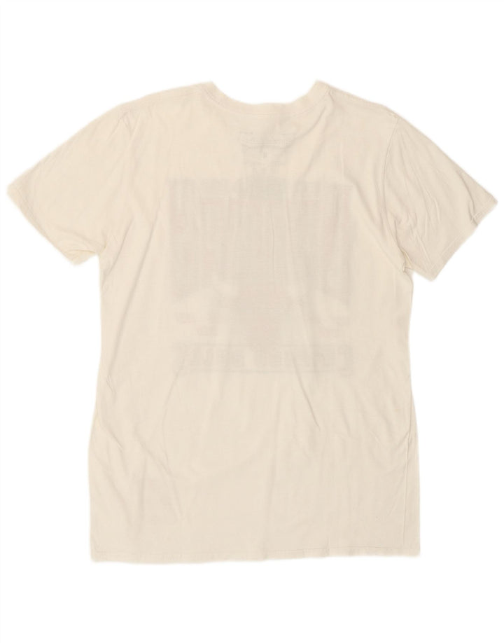 Camiseta masculina MITCHELL & NESS Chicago Bulls gráfica top médio off white