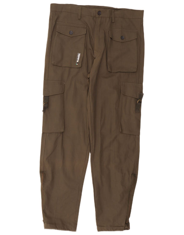 Calças cargo retas masculinas vintage XL W38 L32 algodão cáqui