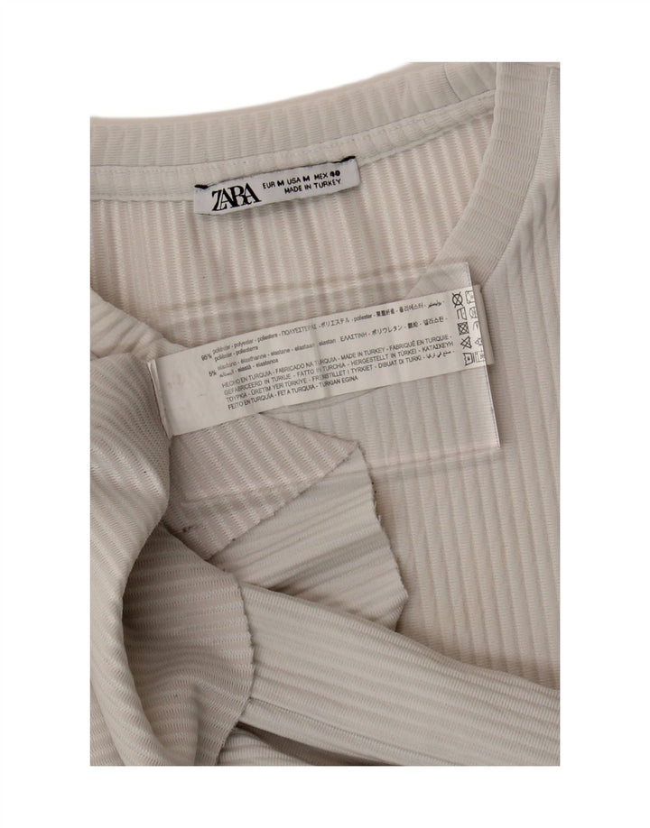 ZARA Camiseta Masculina Top Cinza Médio Poliéster