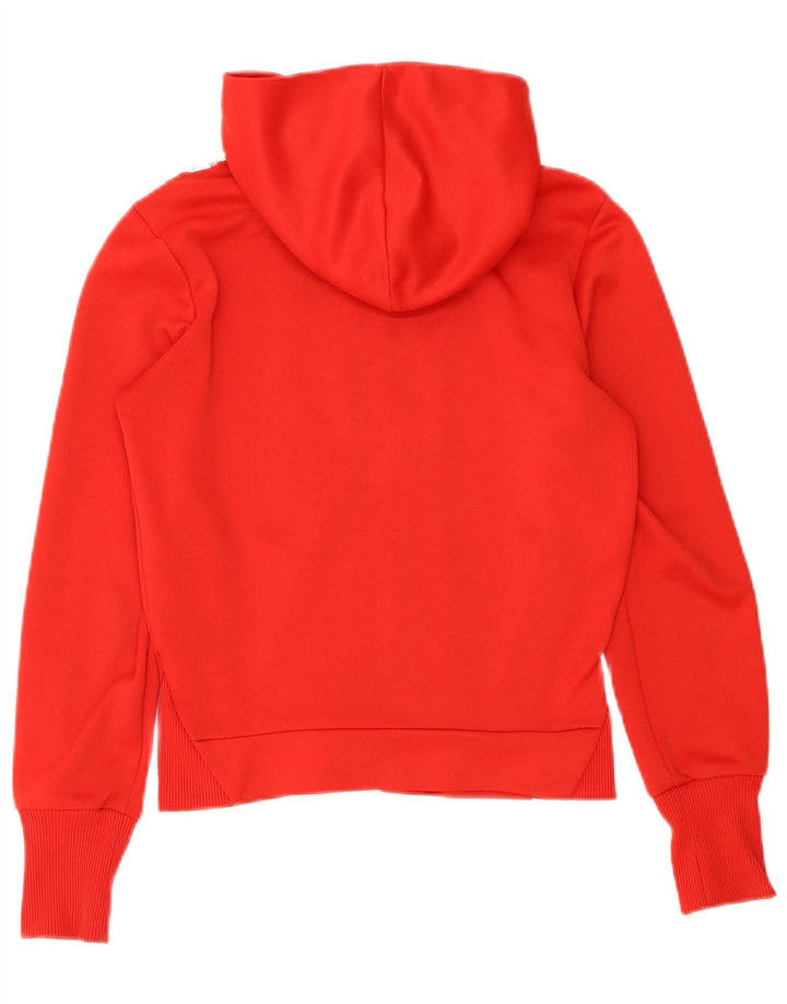 Suéter feminino Adidas com capuz e zíper gráfico EU 38 pequeno poliéster vermelho