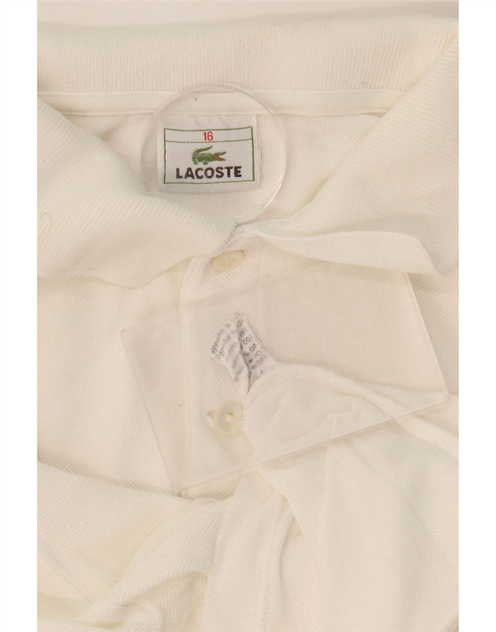 LACOSTE Boys Polo Shirt 15-16 Years White Cotton Vintage Lacoste and Second-Hand Lacoste from Messina Hembry 