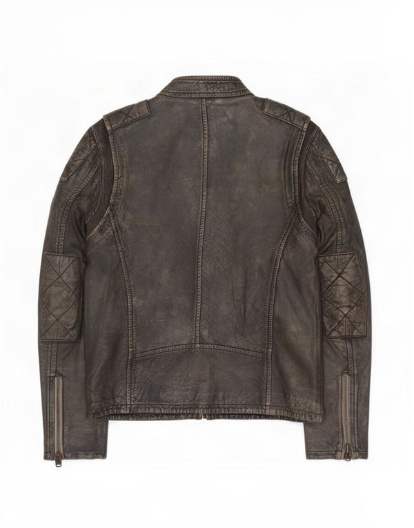 Jaqueta de couro masculina Superdry Motorstyle Reino Unido 40 grande marrom