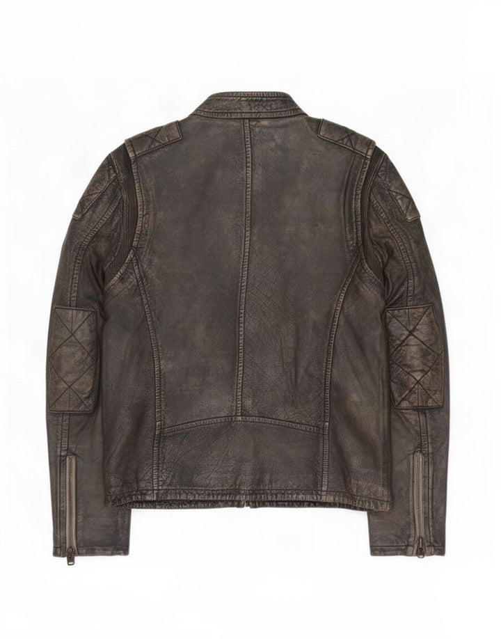 Jaqueta de couro masculina Superdry Motorstyle Reino Unido 40 grande marrom