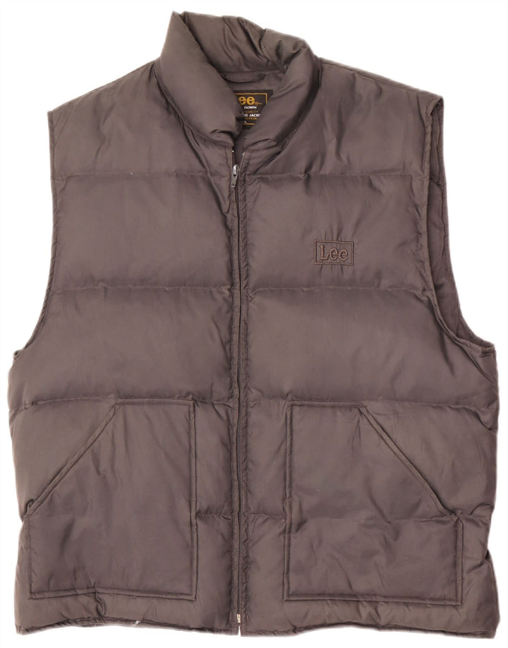 Colete acolchoado masculino Lee UK 42 XL cinza nylon