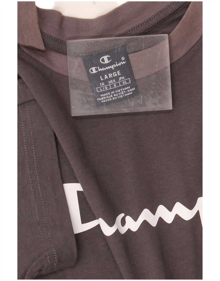 Camiseta masculina gráfica CHAMPION grande cinza