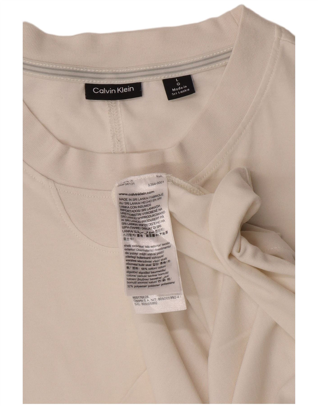 Camiseta masculina Calvin Klein grande algodão branco