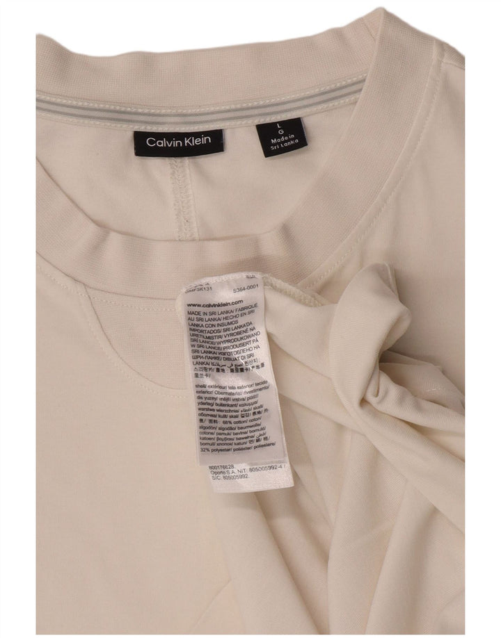 Camiseta masculina Calvin Klein grande algodão branco