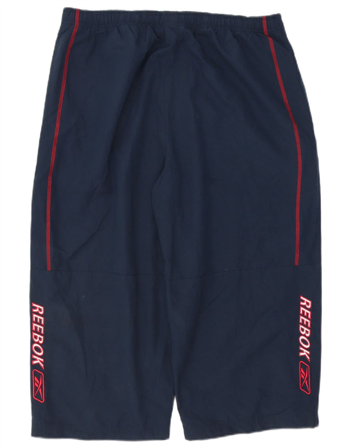 Calça de treino Reebok masculina Graphic Capri XL azul marinho poliéster