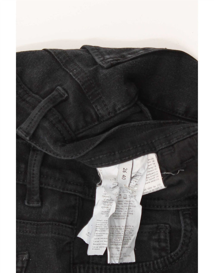 Jeans retos femininos Trussardi W26 L28 preto